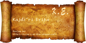 Kajári Erika névjegykártya