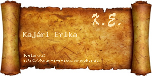 Kajári Erika névjegykártya